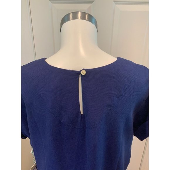 By Trovata Birds of Paradis Blue Short Sleeve Shift Dress, Size Medium NWT! - Picture 6 of 7